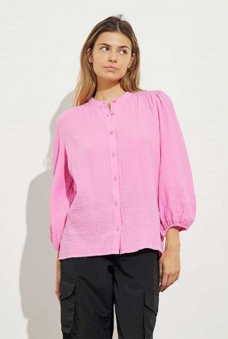 blouse van zacht katoen met 3/4 pofmouwen solstice shirt