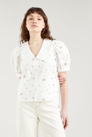 witte blouse met bloemen dessin royce collar blouse a0666-0000