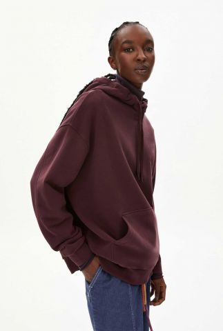 bordeaux oversized hoodie met kangoeroezak anjanaa 30003150