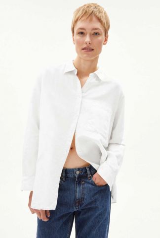 witte oversized blouse van linnenmix ealgaa lino 30004858