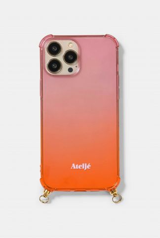 oranje roze ombre telefoonhoesje iphone 13 pro max watermelon sugar case