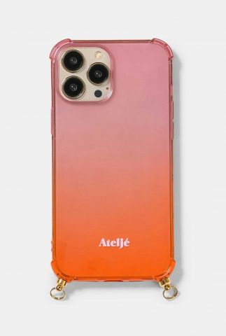 oranje roze ombre telefoonhoesje iphone 14 pro max watermelon sugar case