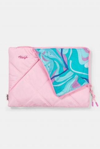roze laptop hoes van gerecycled nylon puffy sleeve lemonade