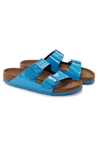 blauwe sandalen met dubbele gesp arizona bf patent sky blue narrow