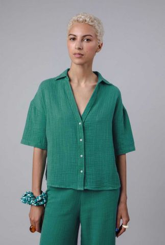 Groene bubble cropped blouse