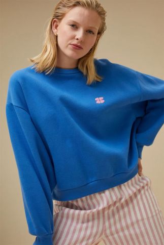Blauwe sweater bibi short logo 
