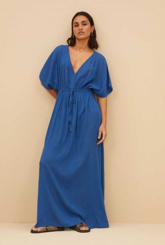 jurk long dress blauw ONE