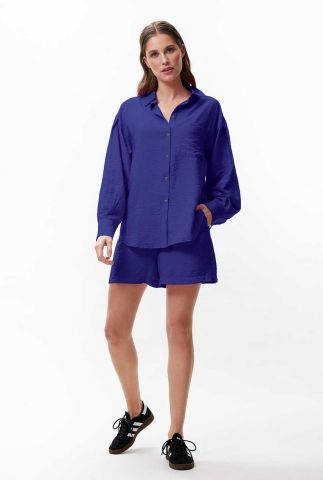Relaxed structured shirt 2202023606 blauw 34