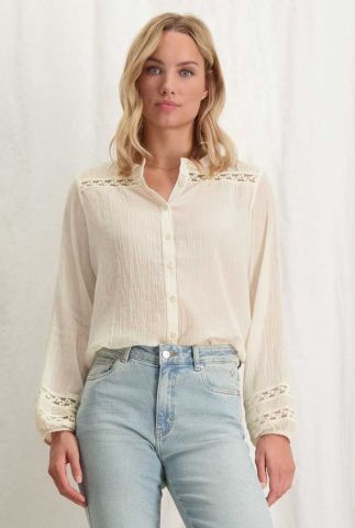 ecru blouse met opengewerkte details rody S23.84.1263