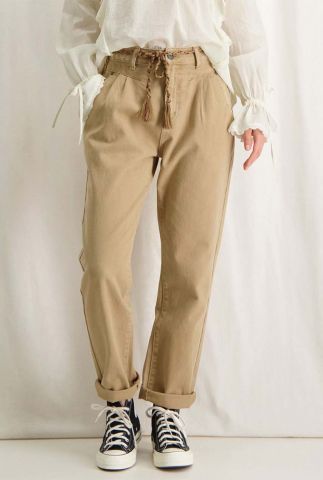 lichtbruine chino broek ziggy pants moccachino w22.170.3662