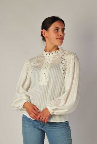 off-white blouse met kanten details selma lace blouse 35154