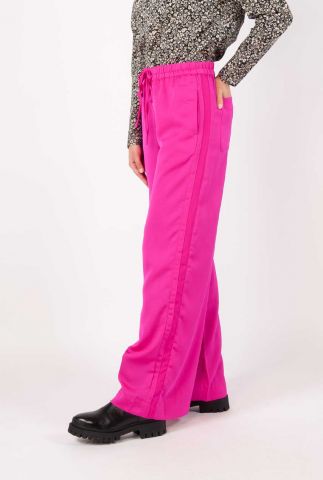 roze broek met elastische tailleband eliah pant 31022