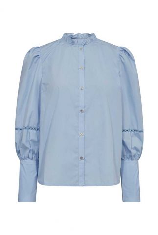 blouse BonnieCC Lace Sleeve Shirt licht blauw S