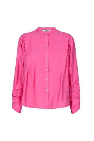 felroze blouse met plooien callum wing shirt 35003