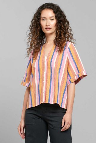 gestreepte katoenen loose fit blouse odense stripe 20951