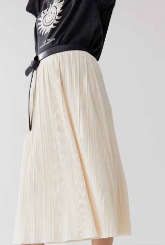 ecru kleurige a-lijn rok met plisse plooien sk waves vanilla cream
