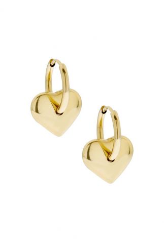 gouden oorringen met hartjes creolen met hart 2.2cm