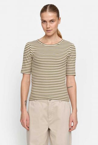 t shirt ESBlossom Stripe 2/4 T-shirt - GOTS bruin XS