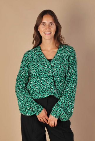 Frida isa blouse met groene print