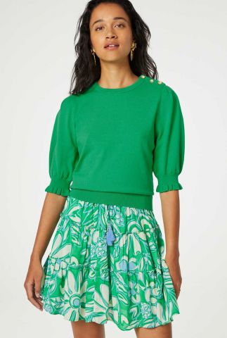 Groene fijngebreide trui jolly pullover