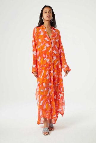 Oranje maxi jurk denis 