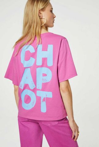 Roze t-shirt met logo fay cassis