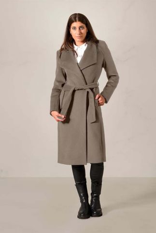 wollen mantel jas met ceintuur wool blend 6618598