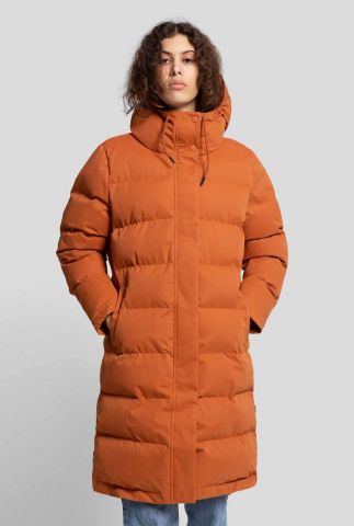 roest puffer jas met capuchon hooded puffer coat 77147