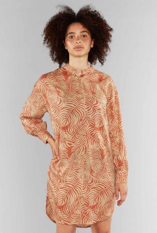 lange oranje blouse met tropische print ljunga palm leaves 19548