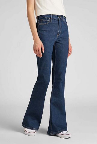 donkerblauwe high waist flared jeans breese thats right l32ybkkk
