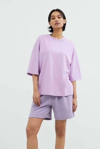 lila kleurig oversized t-shirt met ronde hals ts nuna purple sky