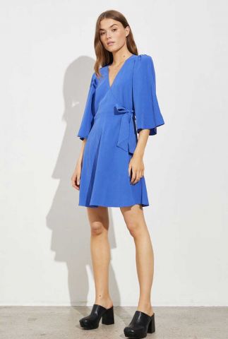 Blauwe overslag jurk melika