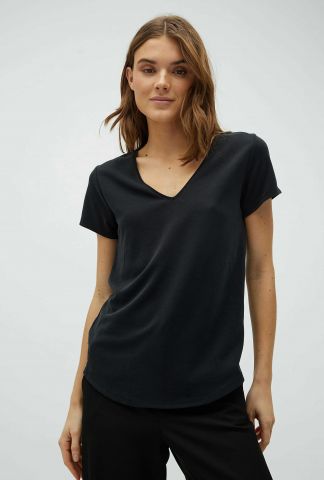 zwart t-shirt van modalmix met v-hals black 45148581