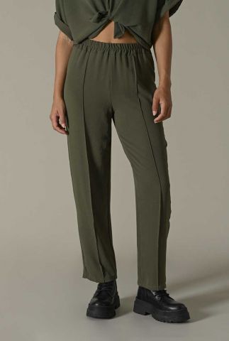 donker groene broek met elastische band mima pants