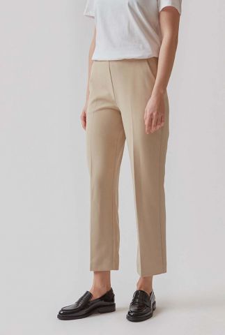 beige straight fit pantalon nellimd cropped pants powder sand 56330