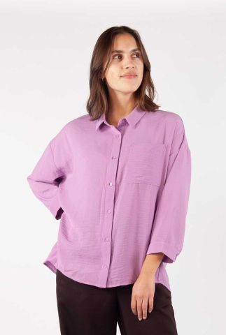 oversized lila blouse met 3/4 mouwen alexis shirt pale grape