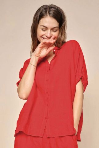rode linnen relaxed fit blouse aven ss linen shirt 144370