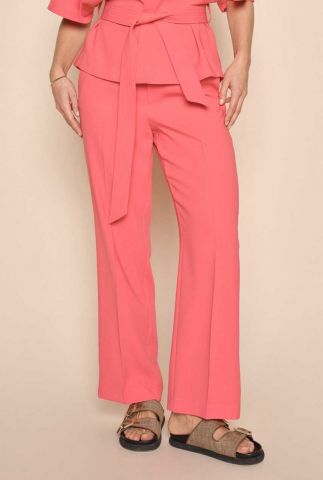 roze pantalon met elastische tailleband bai leia pant 137930