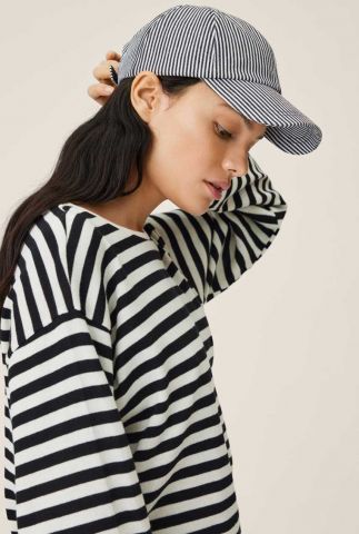 Zwart-wit gestreept rhianne cap stp