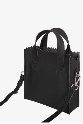 zwarte tas gemaakt van appleskin my paper bag square mini 3651-77