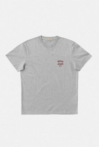 grijs t-shirt met logo opdruk roy logo tee greymelange 131742