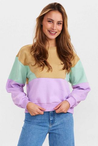 pastelkleurige sweater met vlakken numyril sweat lupine 702864
