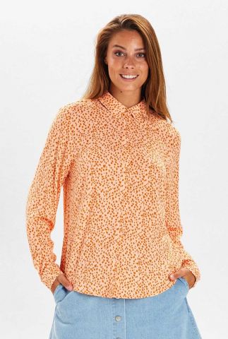 peach kleurige blouse met hartjes dessin nulydia shirt 702931