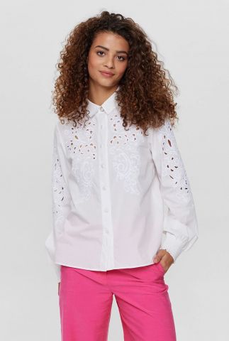 Witte broderie blouse nulima shirt 