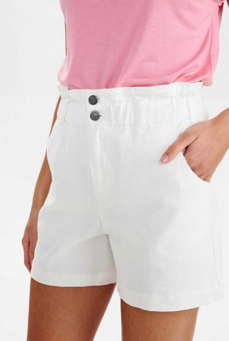 witte short met elastische tailleband nucarlisle shorts 703306