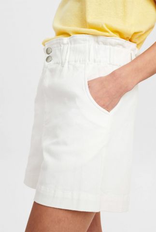 witte high waist short met elastische tailleband nucarlisle shorts 701756