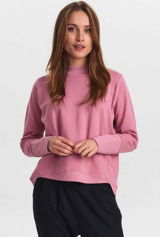 roze sweater met opstaande kraag nunikola turtleneck noos 702107