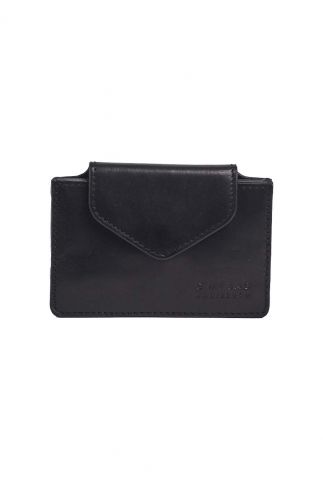 zwarte portemonnee met flap harmonica wallet omb-e153cv