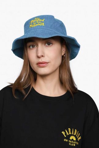 blauwe bucket hat too blessed to be stressed blue OVC c38