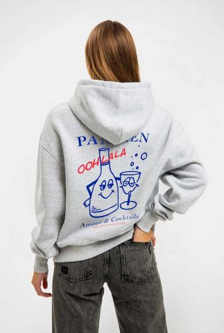 lichtgrijze sweater met tekst paris OVC H51 LGRY